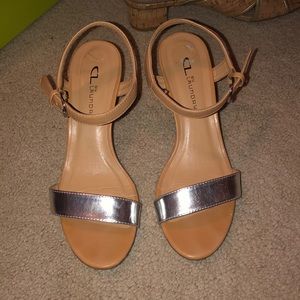 Tan & silver sandles
